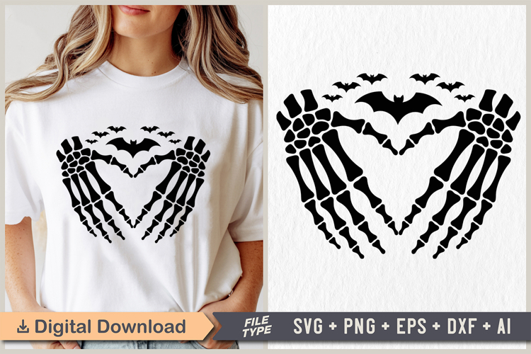 Skeleton Hand Heart SVG | Halloween PNG | Halloween Clipart