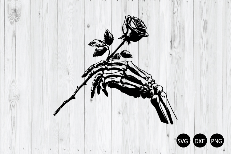 Skeleton Hand Roses SVG, Hands Death SVG, Skeleton SVG
