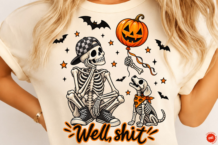 Skeleton Lost Balloon PNG, Well Shit PNG