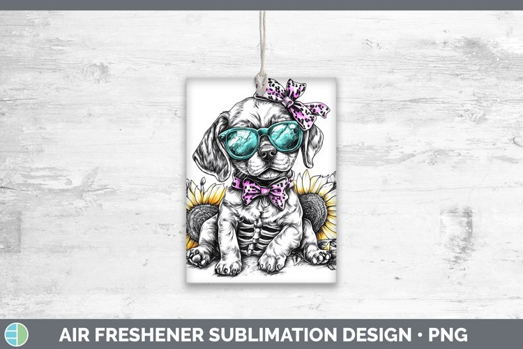 Skeleton Puppy Beagle Air Freshener Sublimation Car Freshene