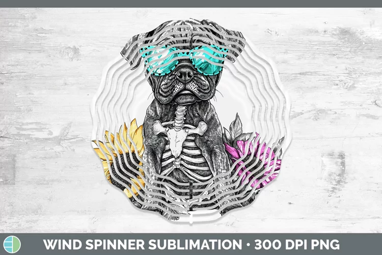 Skeleton Puppy Cane Corso Wind Spinner Sublimation Spinner D