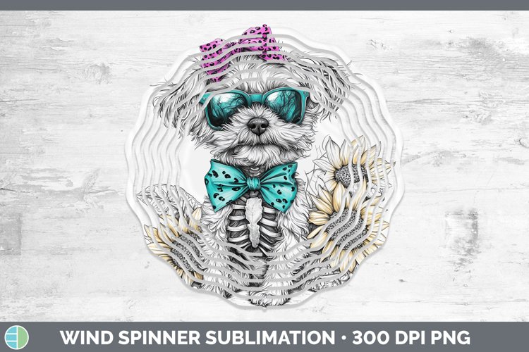 GorgeousSkeleton Puppy Wind Spinner design.
