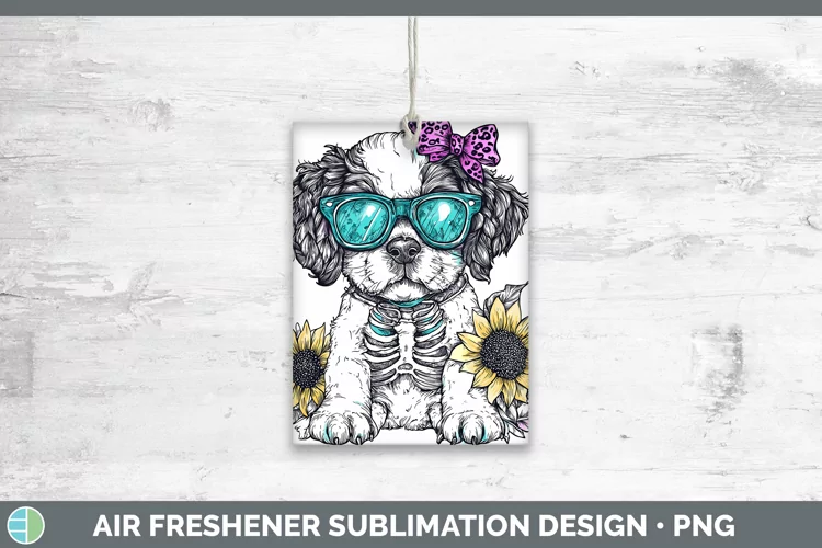 Skeleton Puppy Saint Bernard Air Freshener Sublimation Car F