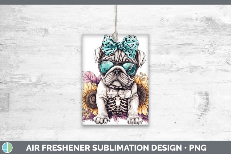 Skeleton Puppy Shar Pei Air Freshener Sublimation Car Freshe