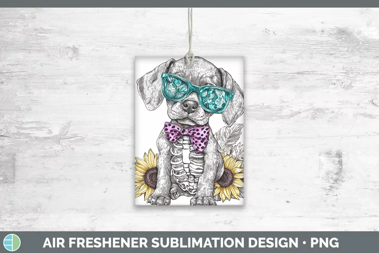 Skeleton Puppy Weimaraner Air Freshener Sublimation Car Fres