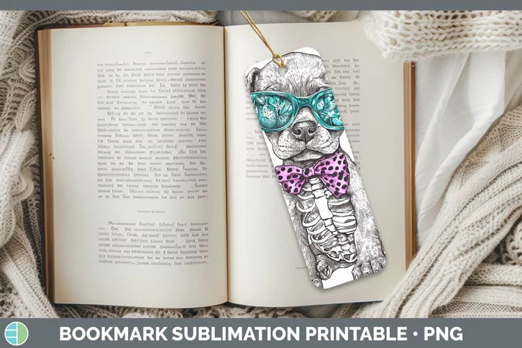 Skeleton Puppy Weimaraner Bookmark Sublimation Printable Des