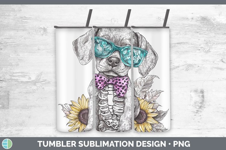 Skeleton Puppy Weimaraner Tumbler Sublimation 20 oz Skinny T