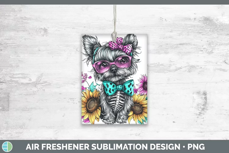 Skeleton Puppy Yorkshire Terrier Air Freshener Sublimation C