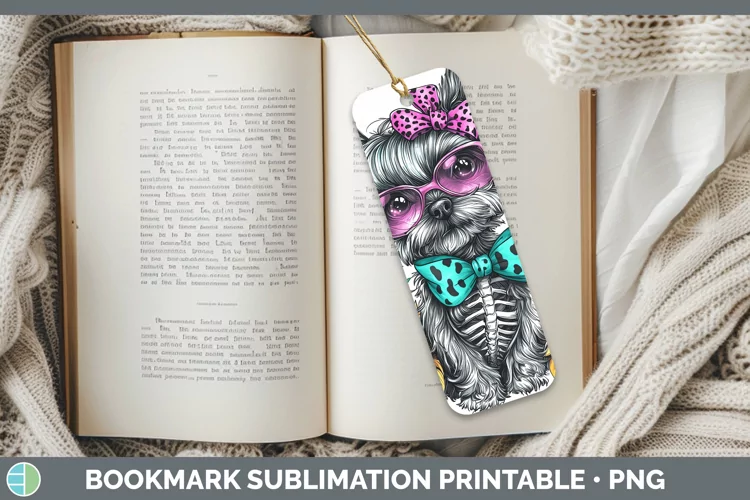 Skeleton Puppy Yorkshire Terrier Bookmark Sublimation Printa