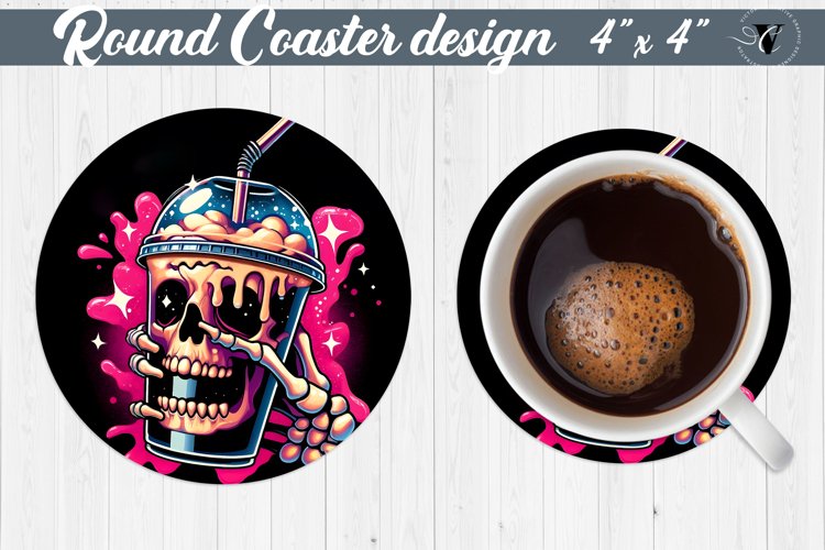 Round Coaster | Skeleton | Skull sublimation