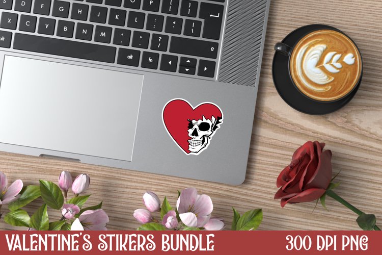 Skeleton Valentines Day Sticker
