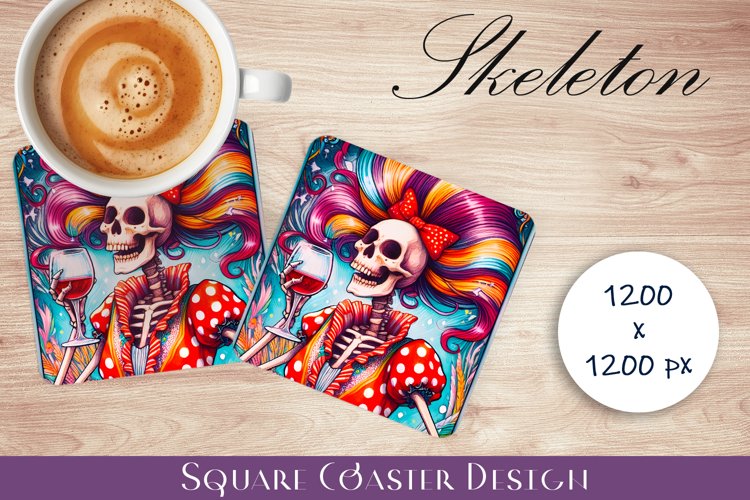 Skeleton Square Coaster, Trendy Coaster