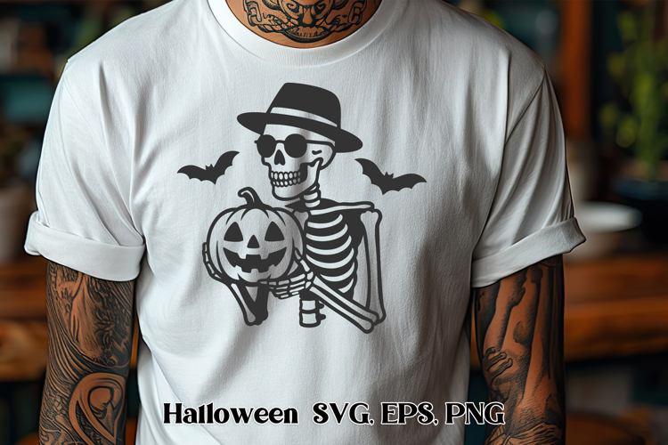 Scary Halloween skeleton SVG design | Halloween SVG
