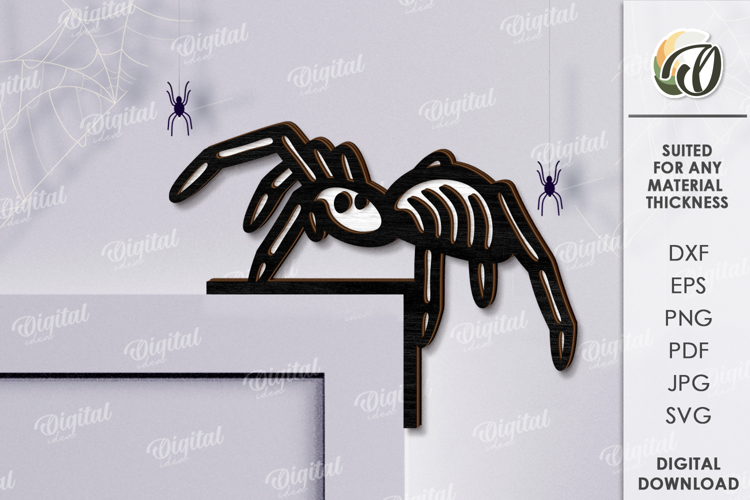 Halloween Skeleton Door Corner Lasercut. Halloween Decor SVG