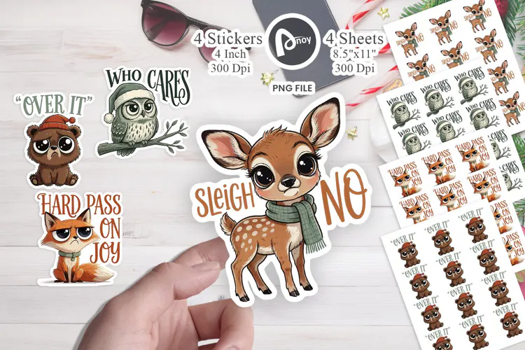 Skeptical Woodland Holiday Sticker