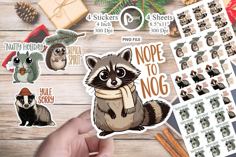 Skeptical Woodland Holiday Sticker example image 1