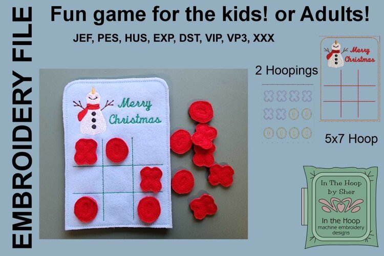 ITH Happy Snowman Christmas Tic Tac Toe example image 1