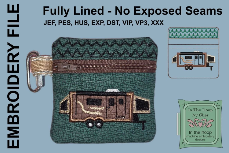 Hybrid Camper Mini Zipper Bag, 4 x 4 inch hoop example image 1