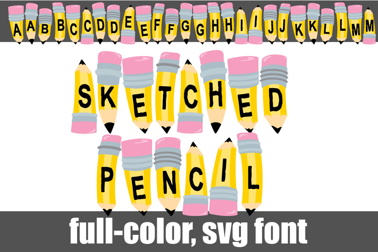 Sketched Pencil Yellow Color Font