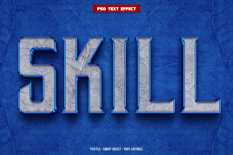 Skill 3D editable text effect
