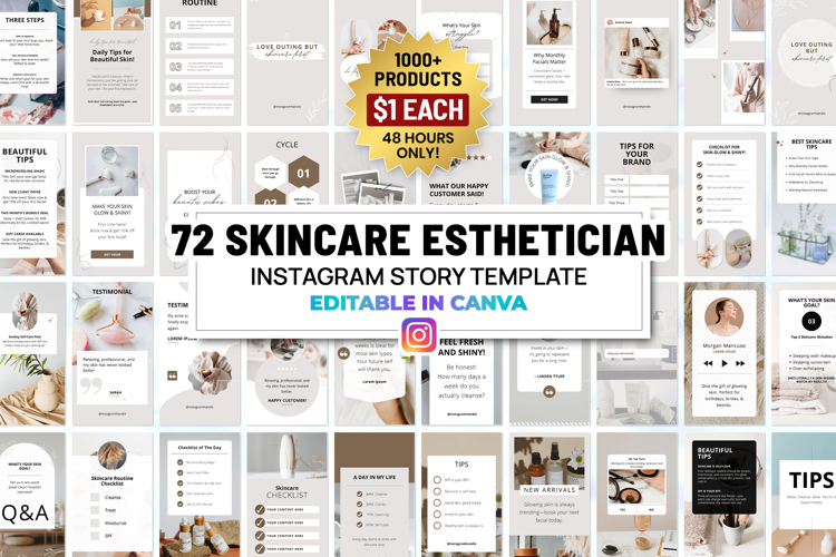 Skincare Instagram Canva Story Template