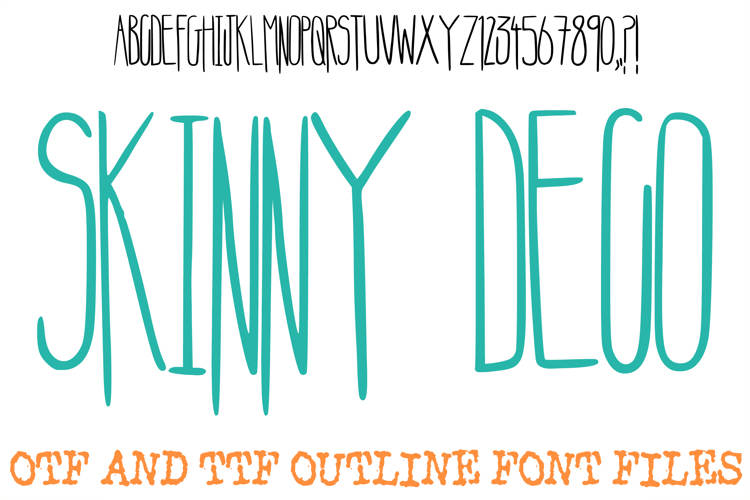 Skinny Deco Alphabet Font Lettering ABC Modern Art OTF TTF