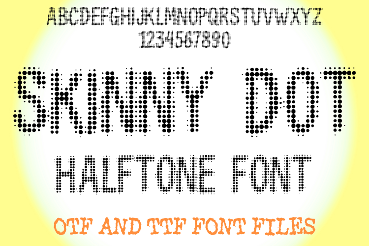 Skinny Dot Halftone Lettering ABC Text Font Alphabet OTF