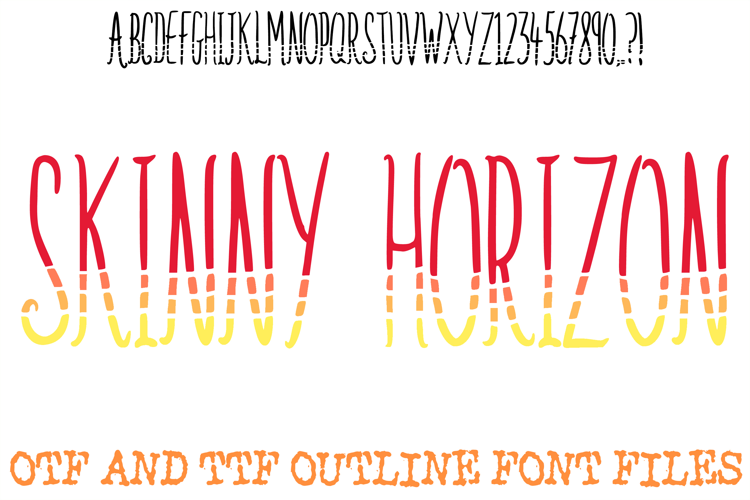 Skinny Horizon Alphabet Lettering Font Hand Drawn ABC OTF