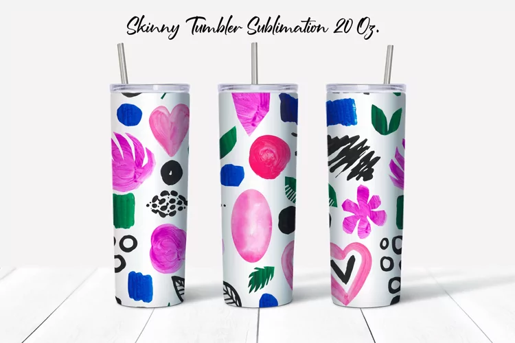 Skinny Tumbler Sublimation. Abstract Design 20 Oz