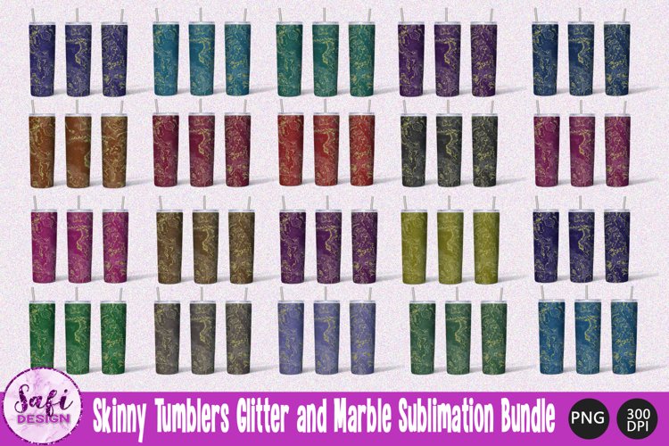 Glitter and Marble Skinny Tumblers Sublimation Bundle