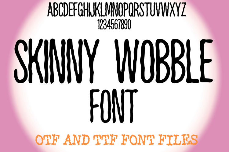 Skinny Wobble Lettering ABC Text Font Shaky Wobbly Alphabet