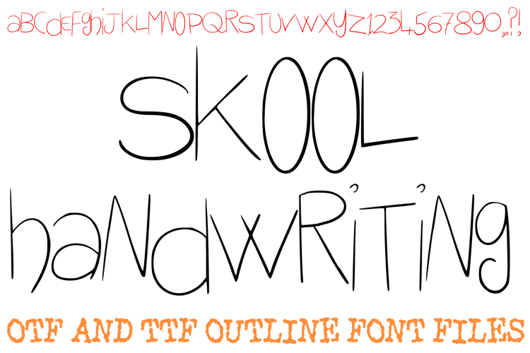 Skool Handwriting Font Written Children's Lettering ABC OTF