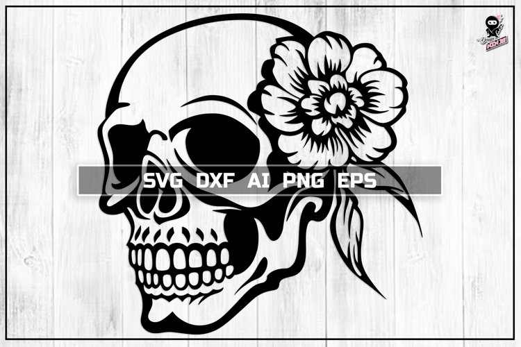 Floral Skull Svg