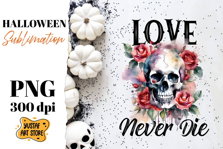 Halloween sublimation design. Skull sublimation. example image 1