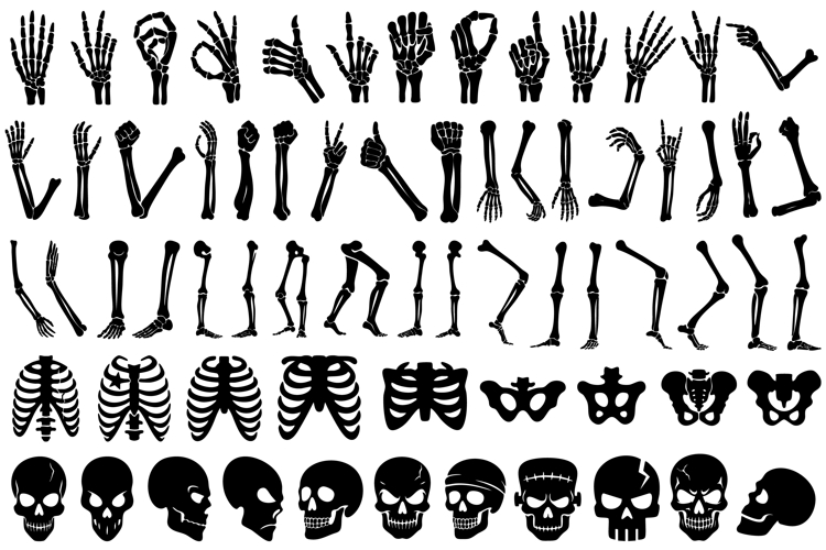 Skull & Skeleton SVG Pack | Skeleton Silhouettes Clipart