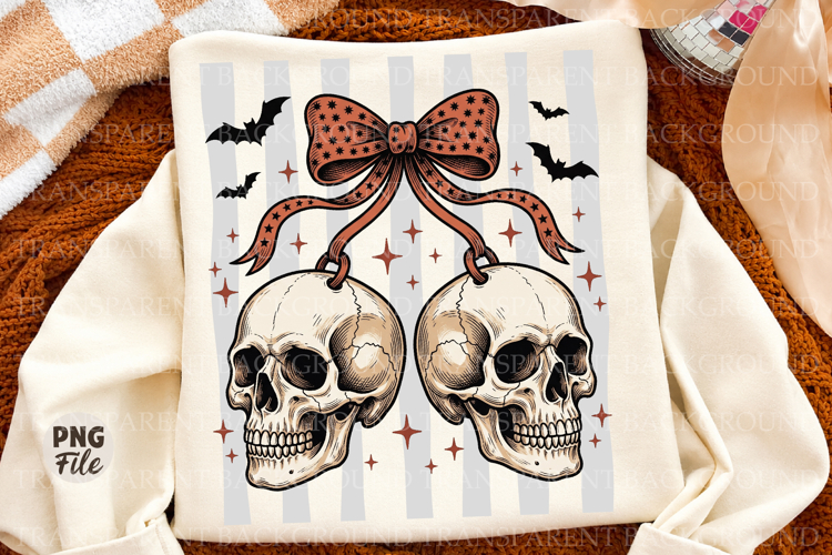 Skull Cherry Halloween PNG,Halloween Sublimation Design