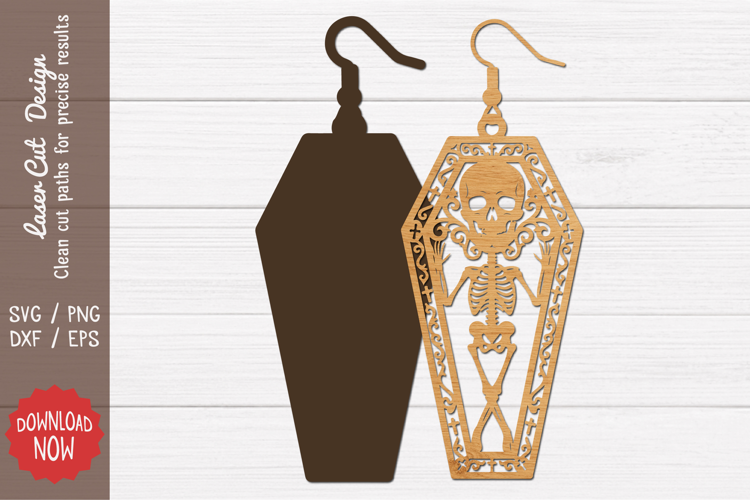 Skull Coffin Earring SVG