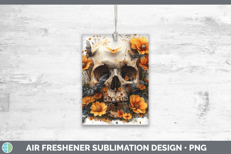 GorgeousSkull Flowers 01 Air Freshener design.