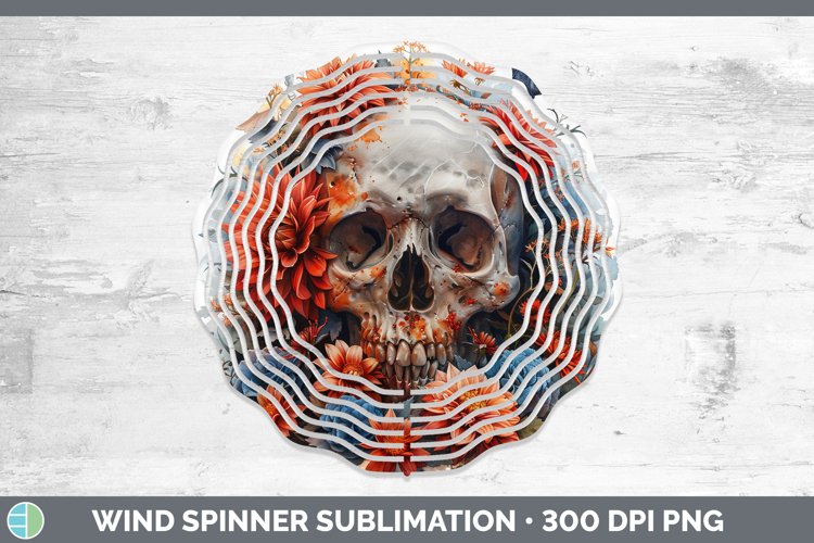 Skull Flowers 01 Dahlia Wind Spinner Sublimation Spinner Des