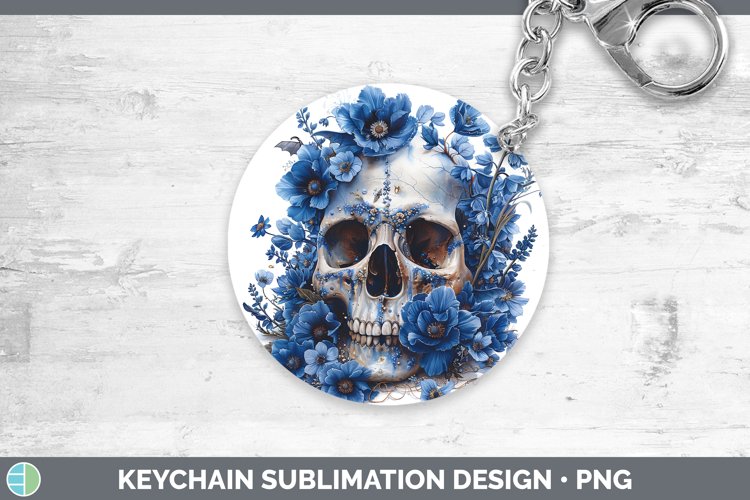 GorgeousSkull Flowers 01 Keychain design.