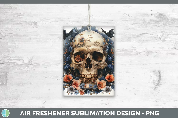 Skull Flowers 01 Freesia Air Freshener Sublimation Car Fresh