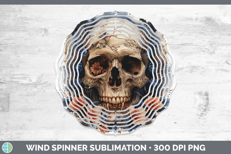 Skull Flowers 01 Freesia Wind Spinner Sublimation Spinner De