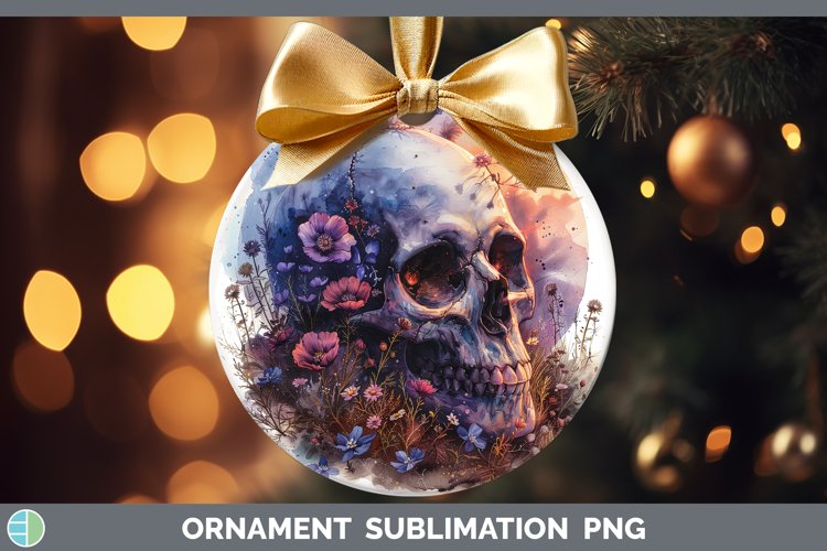 GorgeousSkull Flowers 01 Ornament design.