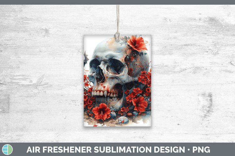 GorgeousSkull Flowers 01 Air Freshener design.