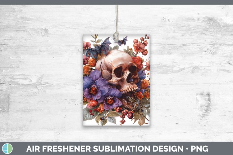 Skull Flowers 01 Orchid Air Freshener Sublimation Car Freshe