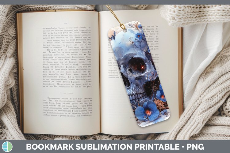 GorgeousSkull Flowers 01 Bookmark design.