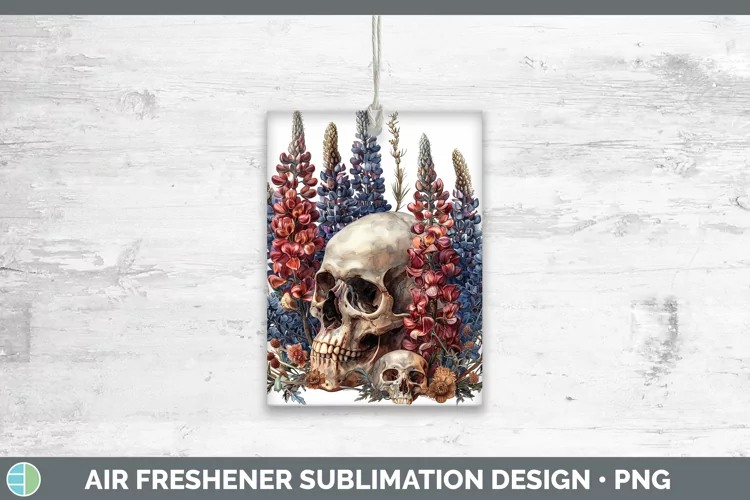 Skull Flowers 01 Snapdragon Air Freshener Sublimation Car Fr