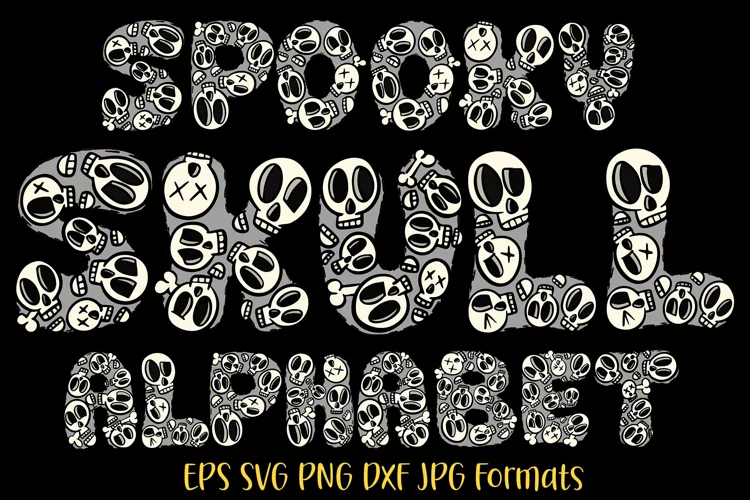 Skull Halloween Letter Number Type Cartoon Alphabet