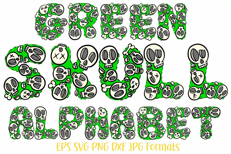 Skull Halloween Letter Number Type Cartoon Alphabet