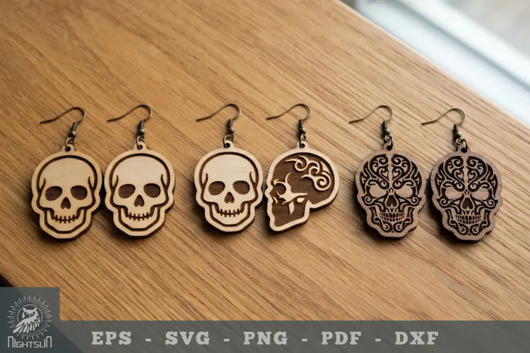 Skull Lasercut Earrings